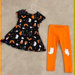 Cat and Jack Halloween Dress and leggings, size 3T. VGUC